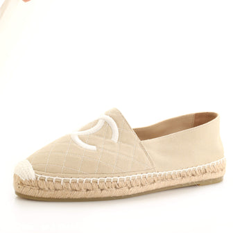 Chanel Women's CC Espadrilles Quilted Canvas
