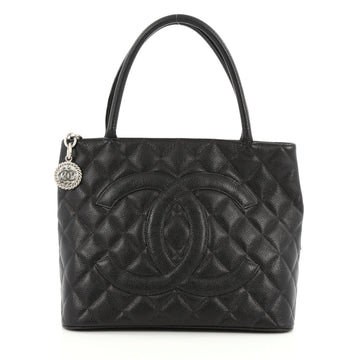 Chanel Medallion Tote Quilted Caviar Black