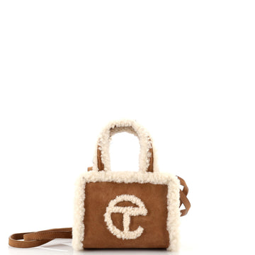 Telfar UGG Shopping Tote Suede with Shearling Small