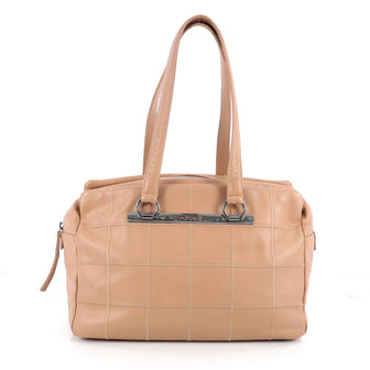 Chanel Square Stitch Shoulder Bag Quilted Caviar Large Neutral