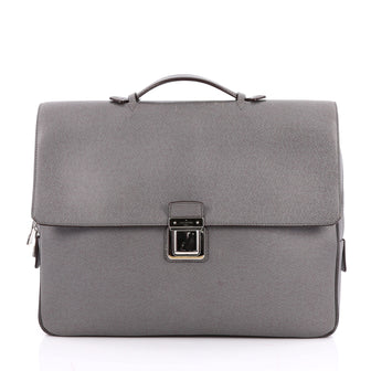 Louis Vuitton Vassili Handbag Taiga Leather PM Gray 2018110