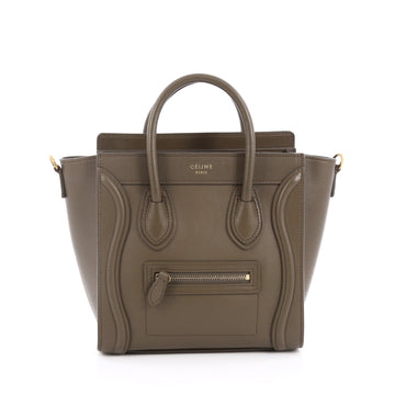 Celine Luggage Handbag Smooth Leather Nano Green 2018318