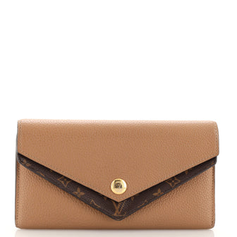 Louis Vuitton Double V Wallet Leather with Monogram Canvas