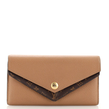 Louis Vuitton Double V Wallet Leather with Monogram Canvas
