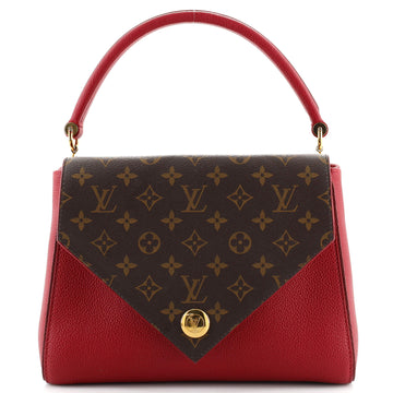 Louis Vuitton Double V Handbag Calfskin with Monogram Canvas