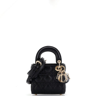 Christian Dior Lady Dior Bag Cannage Quilt Lambskin Micro