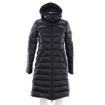 Moncler Women's Moka Long Coat Quilted Polyamide with Down