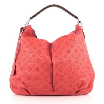 Louis Vuitton Selene Handbag Mahina Leather MM Red 2019006