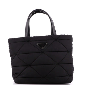 Prada Padded Tote Bag Quilted Re-Nylon with Leather Small