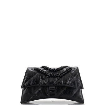 Balenciaga Crush Chain Flap Bag Quilted Crushed Calfskin Small