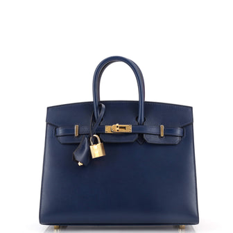 Birkin Sellier Bag Bleu Saphir Box Calf with Gold Hardware 25