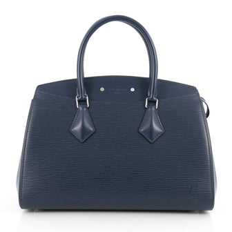 Louis Vuitton Soufflot NM Handbag Epi Leather MM Blue 2019501