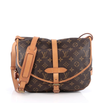 Louis Vuitton Saumur Handbag Monogram Canvas MM Brown 2019505