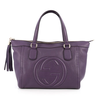 Gucci Soho Zip Tote Leather Small Purple 2019509