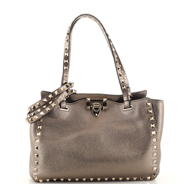 Valentino Garavani Rockstud Tote Pebbled Leather Small