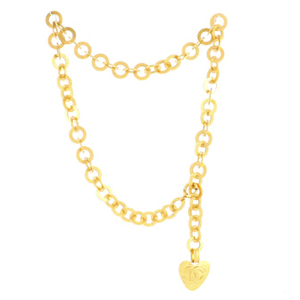 Chanel Vintage CC Heart Pendant Chain Belt Metal XL