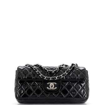 Chanel Classic Single Flap Bag Quilted Patent East West
