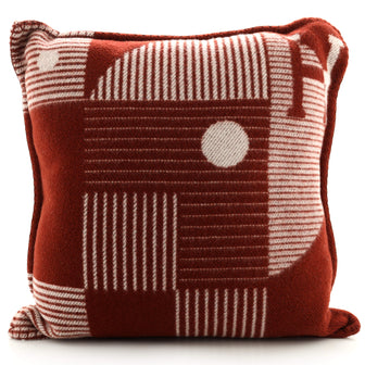 Hermes Echecs et Trames Throw Pillow Wool and Cashmere