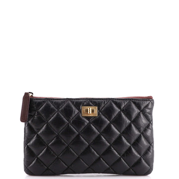 Chanel Reissue 2.55 O Case Pouch Quilted Aged Calfskin Small