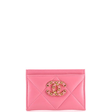 Chanel 19 Card Holder Quilted Leather