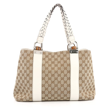 Gucci Bamboo Bar Tote GG Canvas Medium Brown 2020201