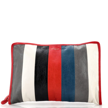 Balenciaga Bazar Pouch Striped Leather