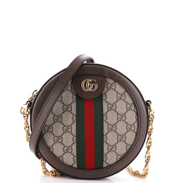 Gucci Ophidia Round Shoulder Bag GG Coated Canvas Mini