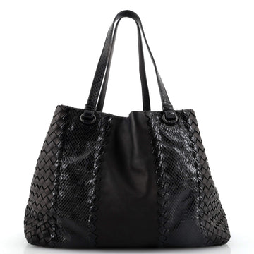 Bottega Veneta A-Shape Tote Intrecciato Nappa with Python Detail Medium