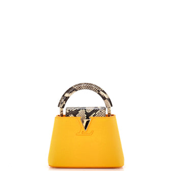Louis Vuitton Yellow Capucines Mini Bag Crossbody/Satchel w/Python Handle  NEW