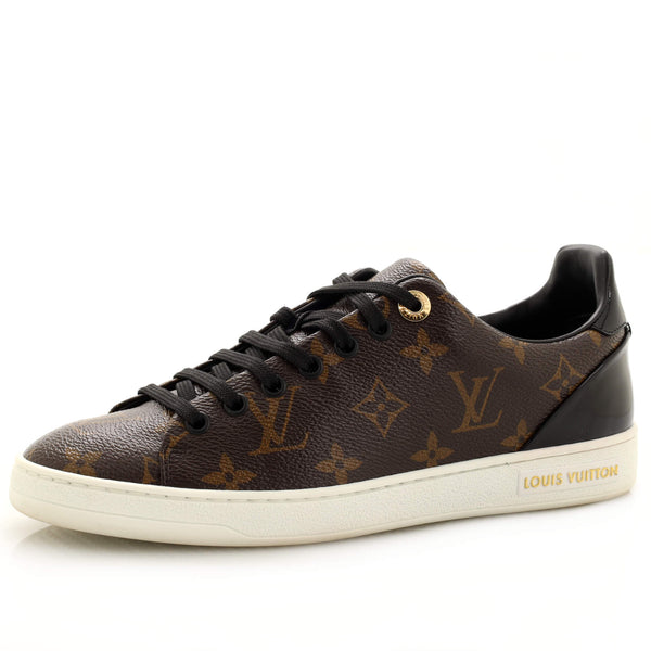 Louis Vuitton Brown Canvas and Patent Leather Frontrow Sneakers Size 38  Louis Vuitton