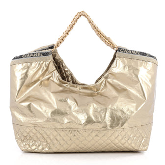 Chanel Flashdance Coco Cabas Quilted Vinyl Large Gold