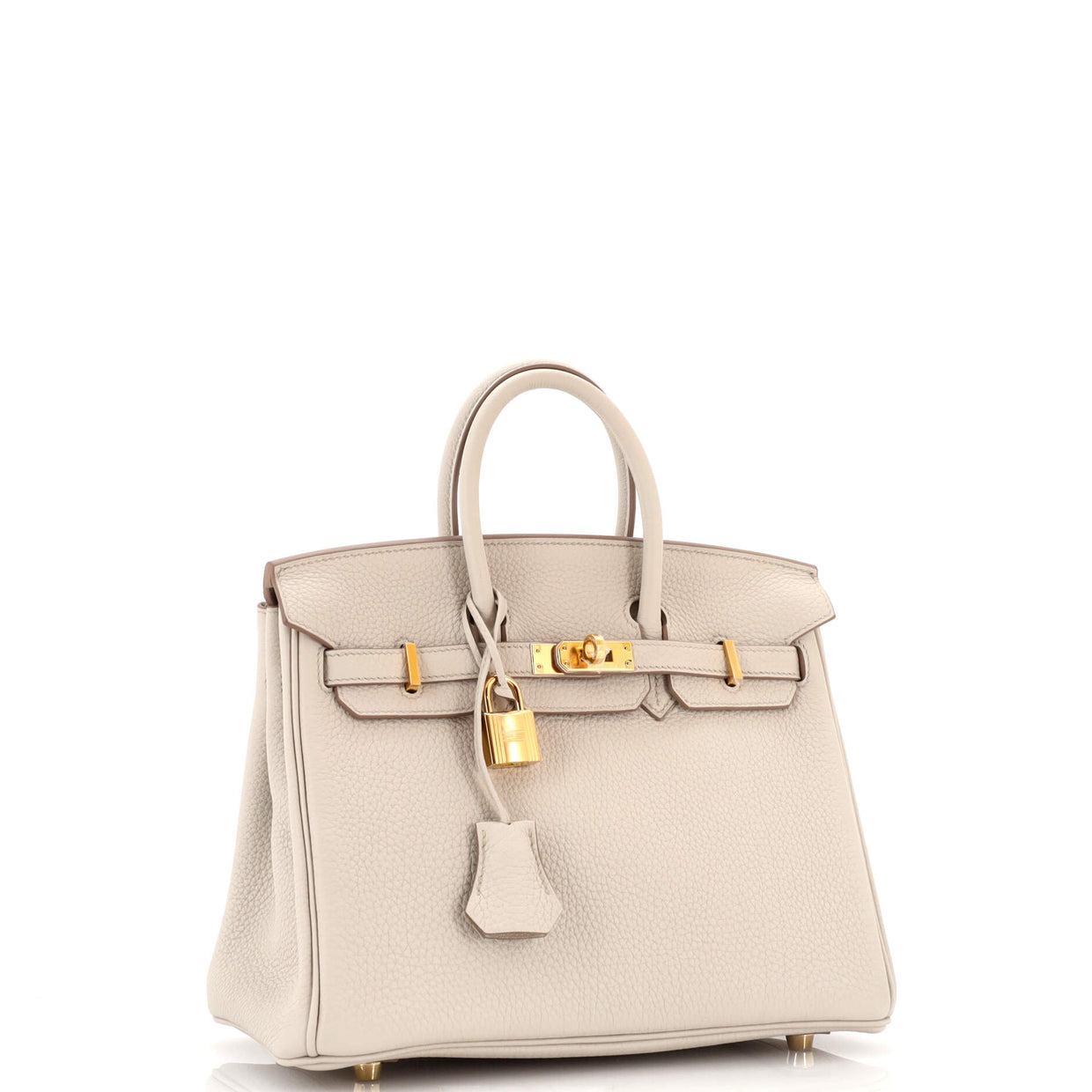 Hermes Birkin Handbag Light Clemence with Gold Hardware 25 Neutral 2021561