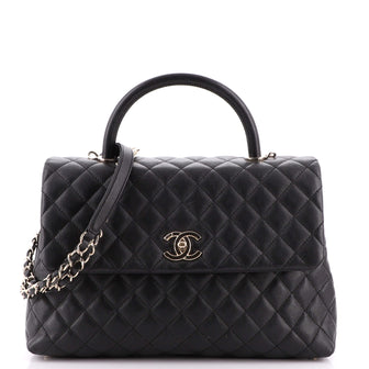 Chanel Coco Top Handle Bag Quilted Caviar Medium