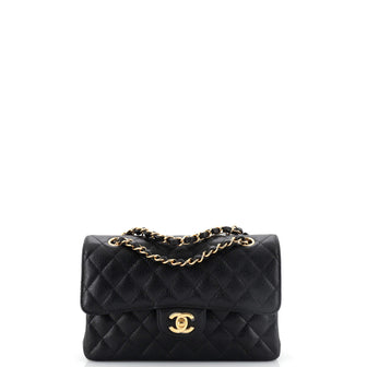 Chanel Classic Double Flap Bag Quilted Caviar Small