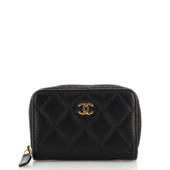 Chanel CC Zip Coin Purse Quilted Caviar Small