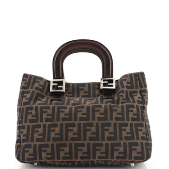 Fendi Vintage FF Handle Tote Zucca Canvas Small