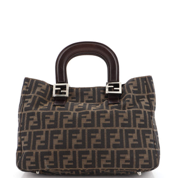 Fendi Vintage FF Handle Tote Zucca Canvas Small