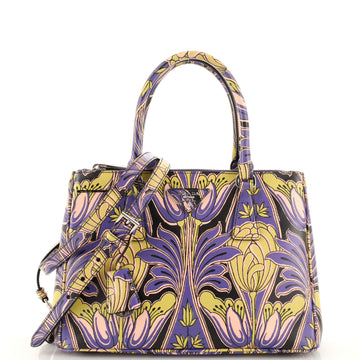 Prada Double Zip Lux Tote Printed Saffiano Leather Small