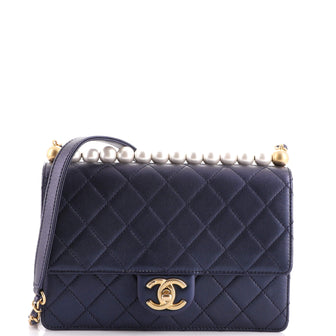 Chanel Chic Pearls Flap Bag Quilted Lambskin Small
