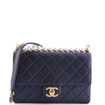 Chanel Chic Pearls Flap Bag Quilted Lambskin Small