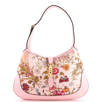 Gucci Jackie Hobo Flora Canvas with Leather Medium