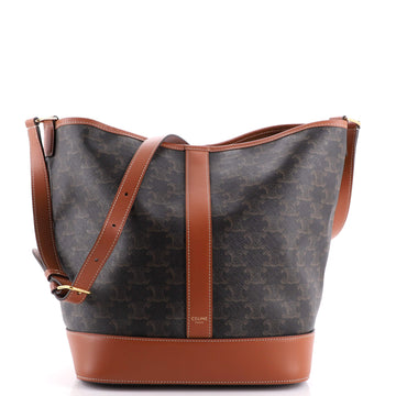 Celine Bucket Bag Triomphe Coated Canvas Medium