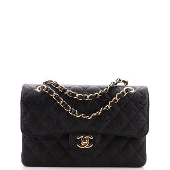 Chanel Classic Double Flap Bag Quilted Caviar Small Black 202293210
