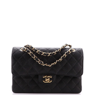 Chanel Classic Double Flap Bag Quilted Caviar Small
