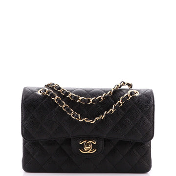 Chanel Classic Double Flap Bag Quilted Caviar Small