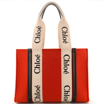 Chloe Woody Tote Recycled Felt with Leather and Canvas Medium