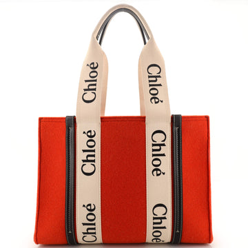 Chloe Woody Tote Recycled Felt with Leather and Canvas Medium