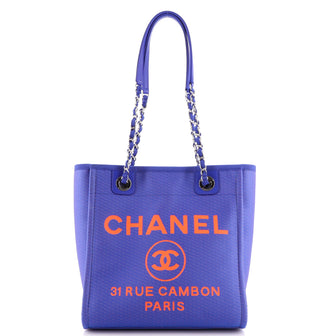 CHANEL Mixed Fibers Small Deauville Tote Light Blue 1269436