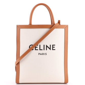 Celine Vertical Cabas Tote Canvas with Leather Small
