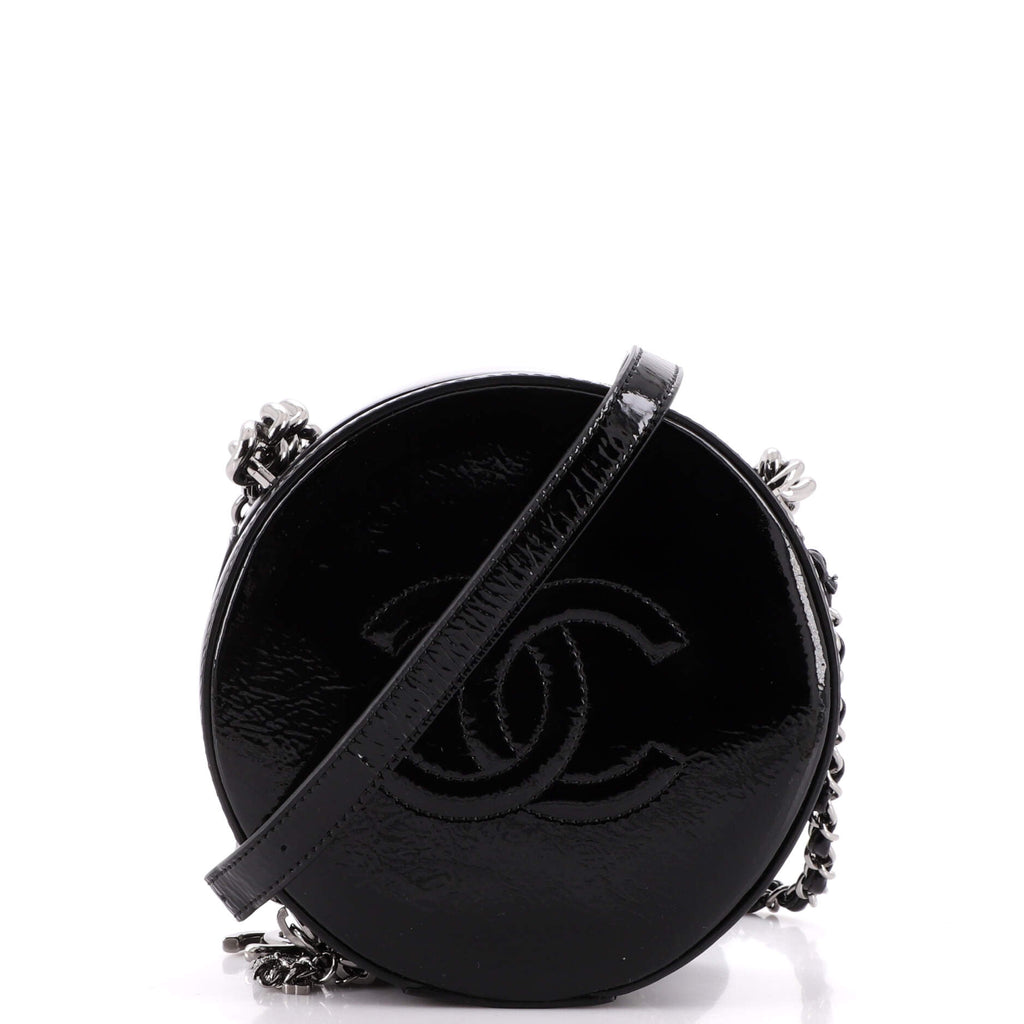 Chanel Round as Earth Crossbody Bag Patent Black 202293223